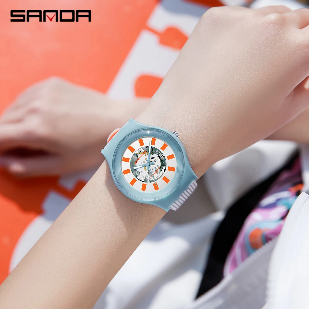 SANDA Digital Watch Couple Woman Waterproof Sport Wristwatch Luxury Goods Gift Men Construction Sets Of Watches For Him And Her