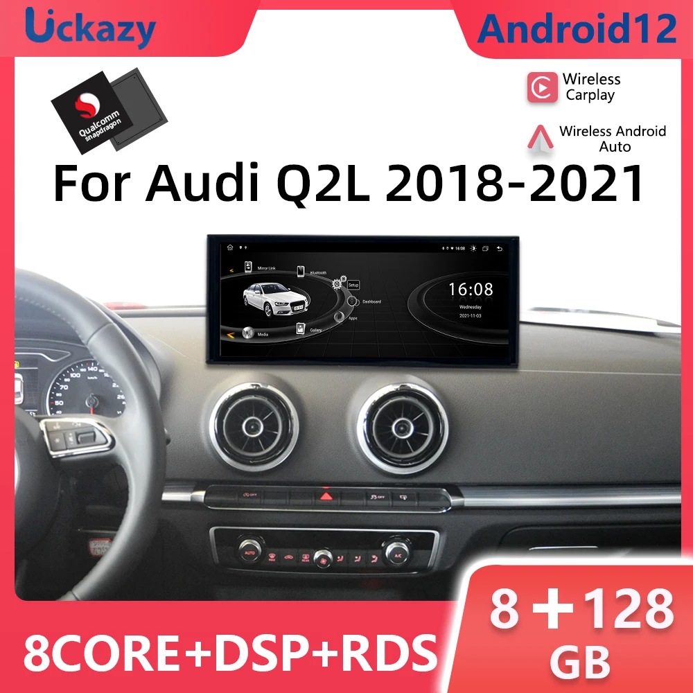 

10,25 дюймовый Android 12 Автомобильный дисплей для Audi Q2L2019-2021 GPS-навигация мультимедийный стерео беспроводной Carplay 4G видеоэкран