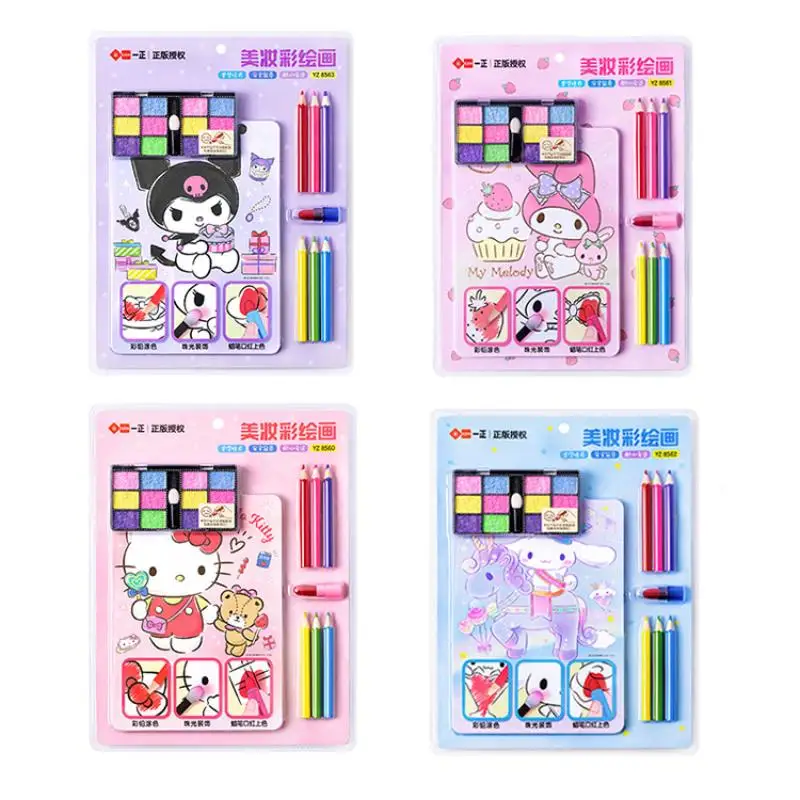 

Sanrio Hello Kitty My Melody Children Painting Kuromi Cinnamoroll Sanrio Image Beauty Makeup Painting Coloring Book
