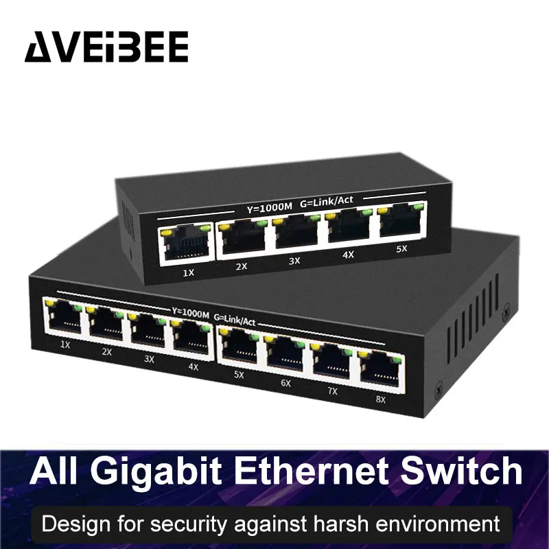 Коммутатор Ethernet интеллектуальный коммутатор, 5/8 портов, высокопроизводительный, 100 Мбит/с, RJ45, Hub