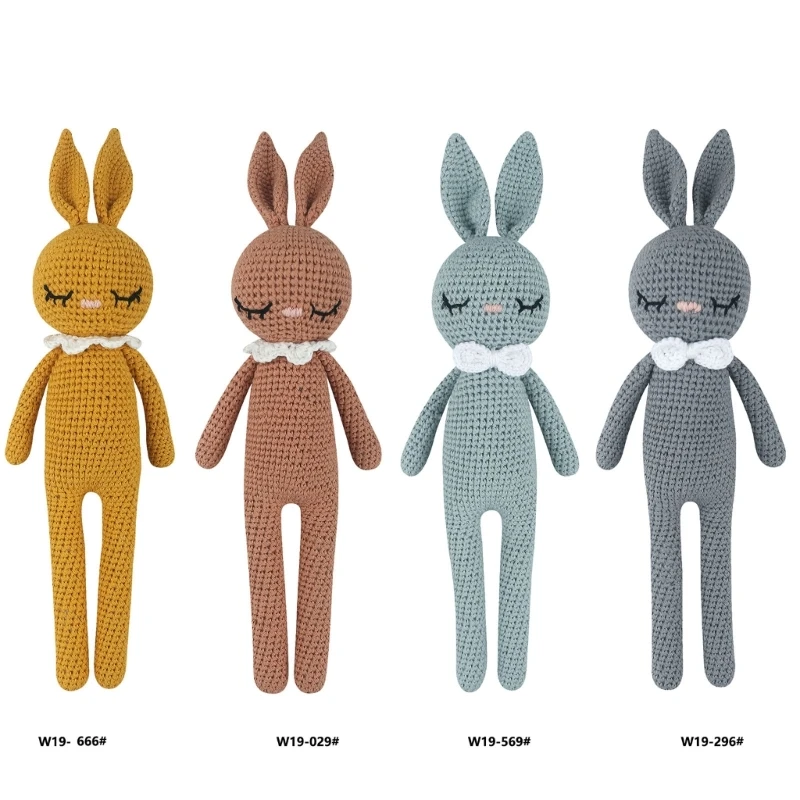 

33cm Crocheted Rabbit Cuddle Stuffed Toy Rabbit Cotton Filled Loneliness Comfort Toy Toddler Kids Room