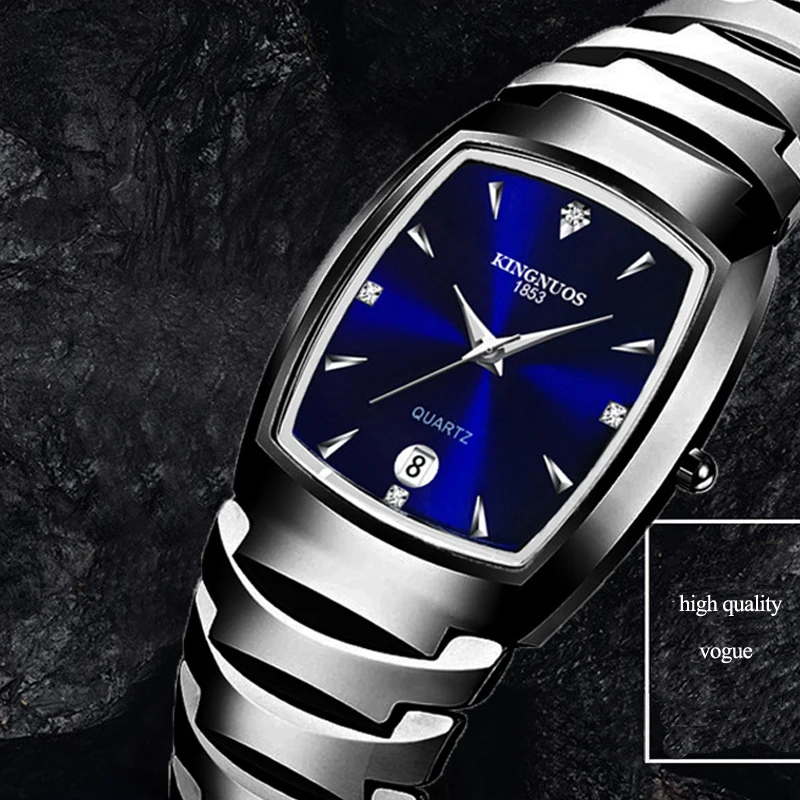 Rose Gold Steel Watch for Men Square Couple Gifts Watches Fashion Women's Quartz Wristwatch Tungsten Male Clock Dropshipping