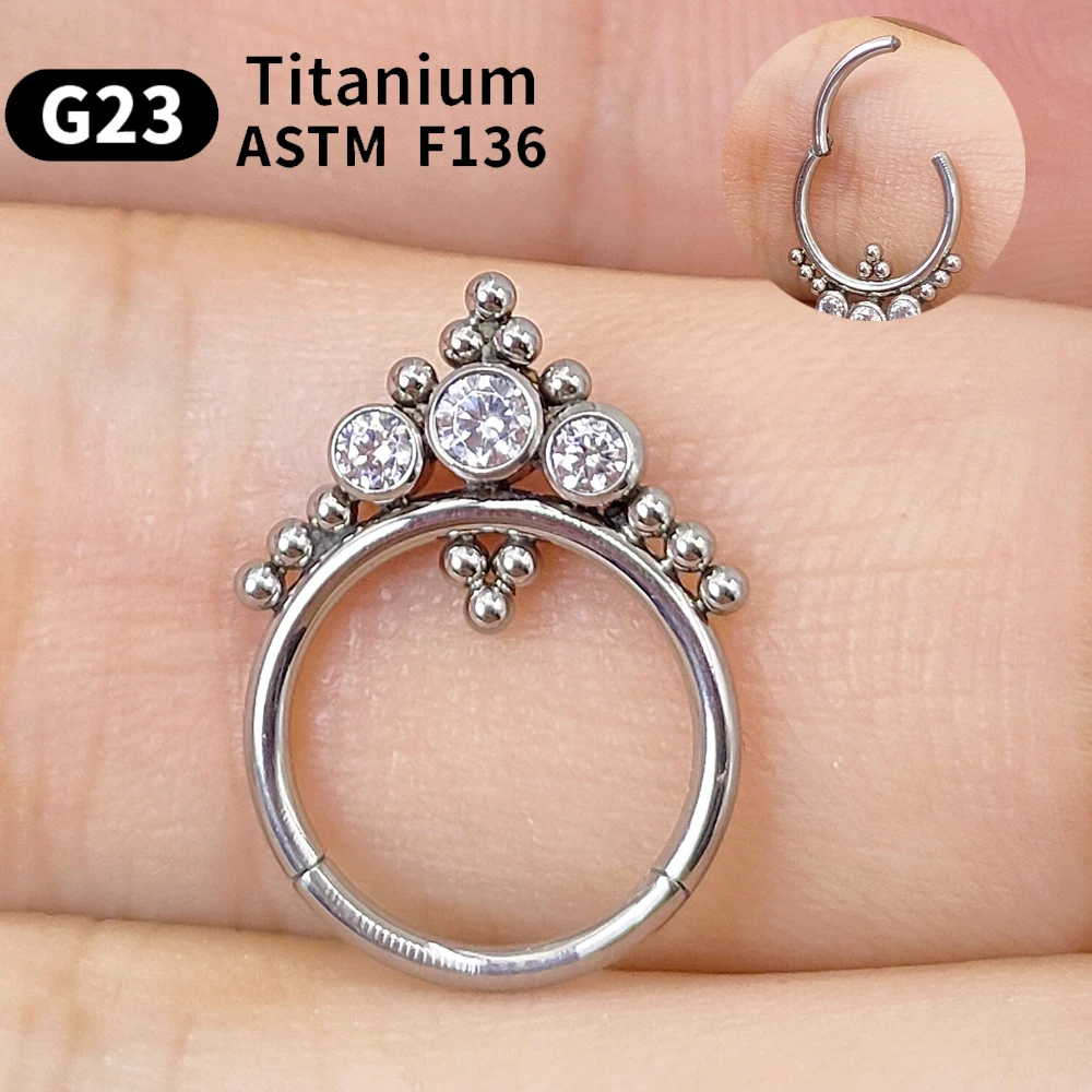 Фото Кольцо для пирсинга носа G23 из титана F316, серьги для носа, кольцо для пирсинга носовой перегородки №1