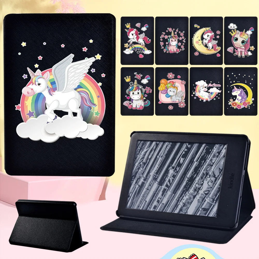 

For EReader Kindle (8th/10th Gen) Cute Style Tablet Case for Paperwhite 1 2 3 4 5 Unicorn Pattern Shell Leather Stand Cover
