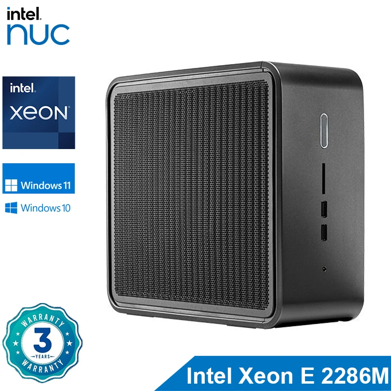 

Intel Quartz Canyon NUC9VXQNX Xeon E-2286M Processor Mini PC Windows10 4K Office Micro ATX Gaming Desktop Computer