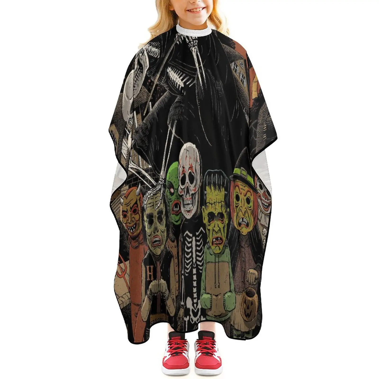 

Haircut Salon Hairdressing Cape for Kids Child Polyester Smock Cover Waterproof Shampoo Cutting Household Capes Halloween Funny