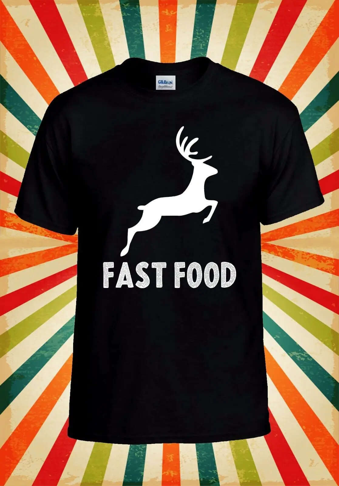 Забавная крутая Бейсбольная Футболка с изображением фаст-фуда охоты оленя 2877