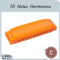 1 piece 10 hole cute harmonica for beginners educational kids children harmonica toy orange