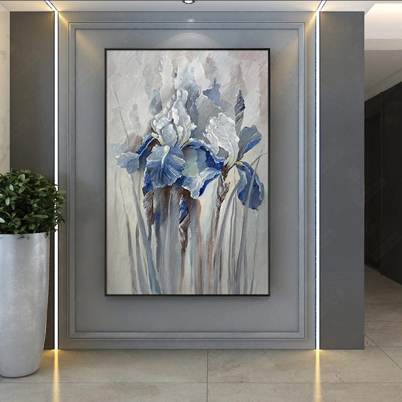 

OQ100% Hand Painted Oil Painting On Canvas Wall Art Morden Abstract Purple Flower Decorative Pictures For Living Room Unframed