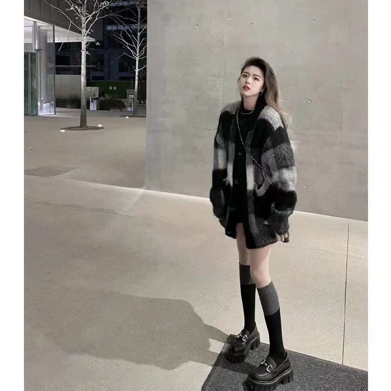 Средняя длина Ретро Французский sle Idle Sle Японская мода Топ Дизайн Sense Вязаный