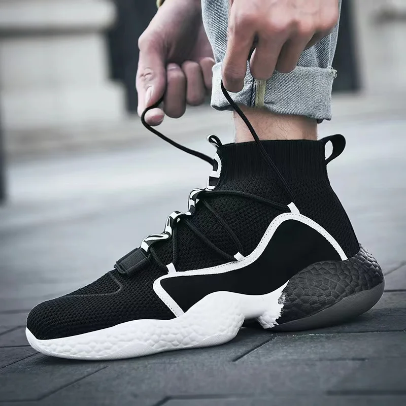 High quality Classic Casual high-top elastic socks Lightweight Breathable Walking running shoes men's and women's sports shoes