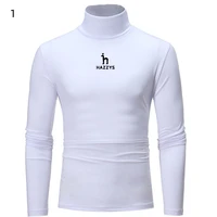 hazzys turtleneck mens spring and autumn thin sweater mens golf long sleeve t shirt pure color pullover europe and america