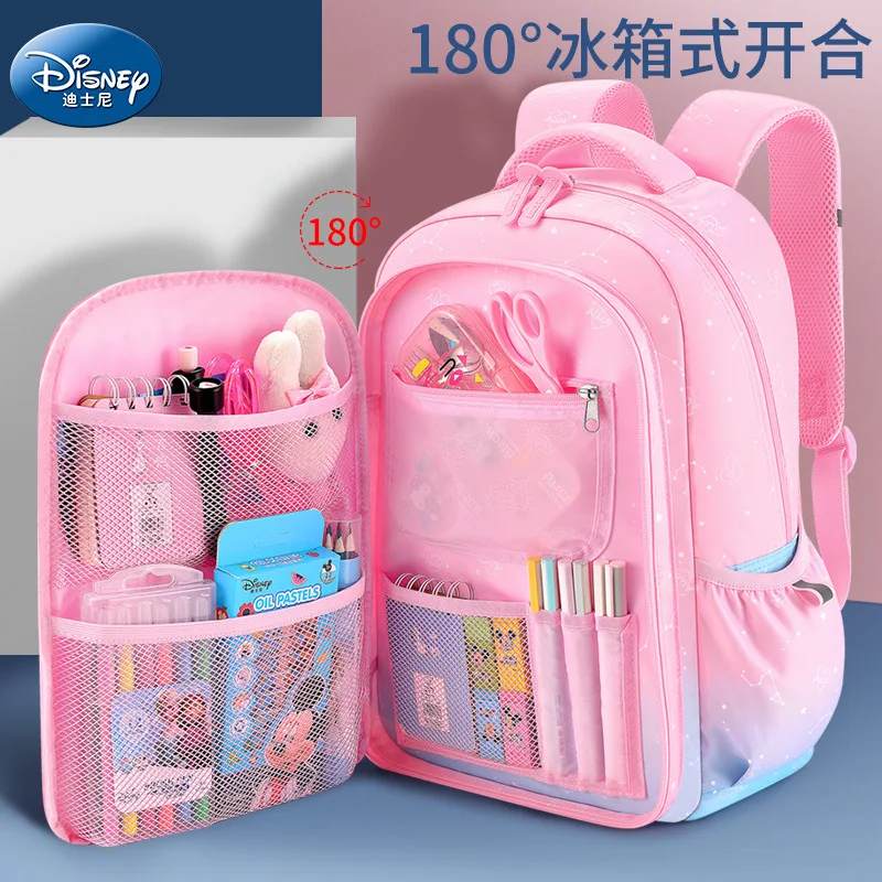 2022 New Disney Night Sky Pattern Girl's Schoolbag, lightweight, comfortable and breathable Disney children's backpack