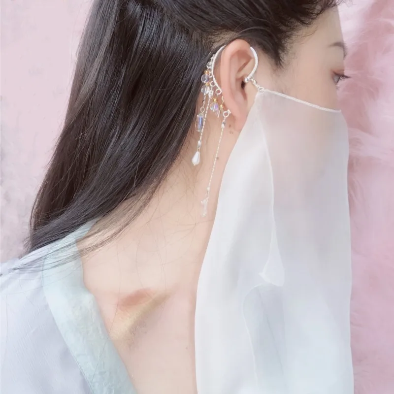 Аксессуары для защиты от солнца шелковая Фата покрытие лица в старинном стиле