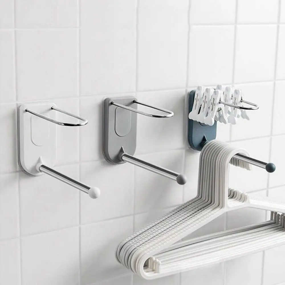 

Stainless Steel Clothes Clip Storage Hook Wall Mounted White/Grey/Blue Clothes Storage Rack Large Capacity Seamless