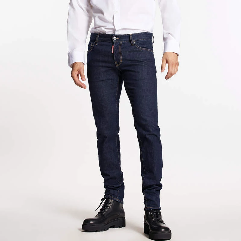 

2023 Spring/Summer New Jeans Fashionable Men's Fashion Slim Fit Print Graffiti Scratched Patches Small Feet Pants Men