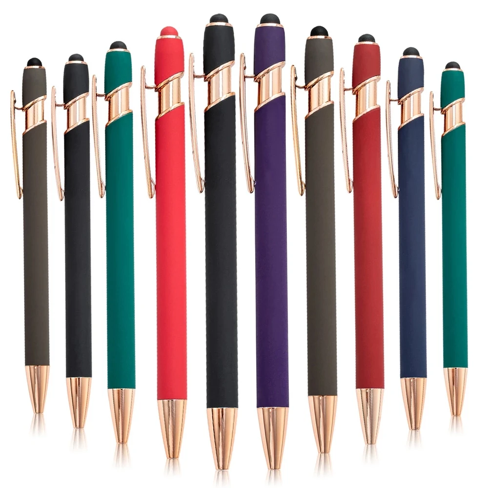 

100Pcs 2 In 1 Tablet Capacitive Pens Metal Business Ballpoint With Stylus Tip For Touch Screens Schools Office Stationery Gifts