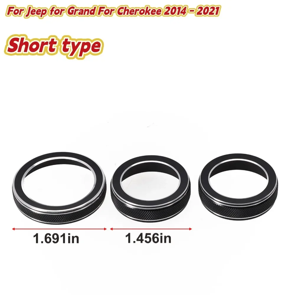

3 шт. для Jeep Grand Cherokee 2014-2021, автомобильный кондиционер, громкость, радиопереключатель, ручка, декоративное кольцо, наклейка, отделка управления переменным током