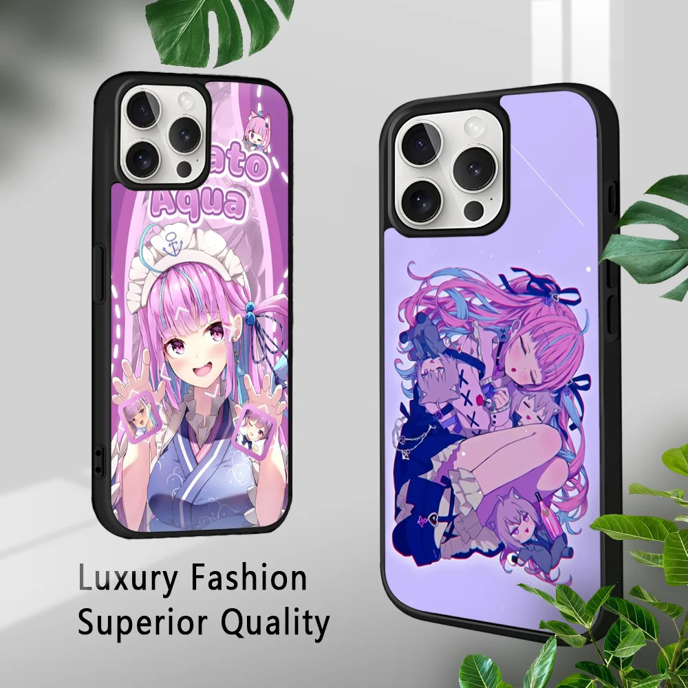 Чехол для телефона H-Hololive M-Minato A-Aqua iPhone 16 15 14 13 12 11 Pro Xs Max Mini Plus Celulares Hard Funda