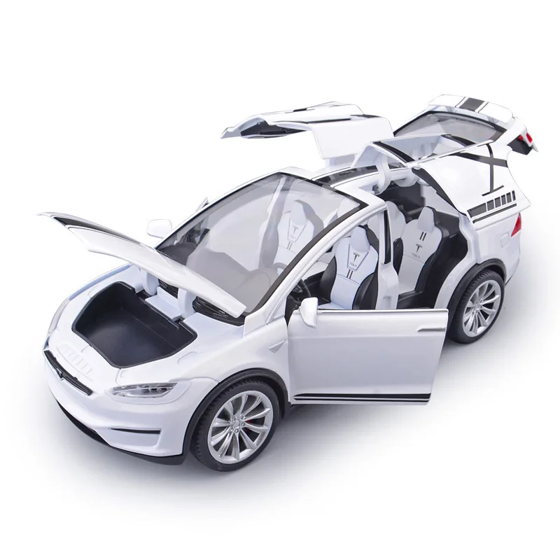 

Модель светящегося автомобиля Tesla Model-X в масштабе 1:24, модель литая металлическая детская Игрушечная машина, Модель гоночного автомобиля, копия суперкара, подарок для мальчиков
