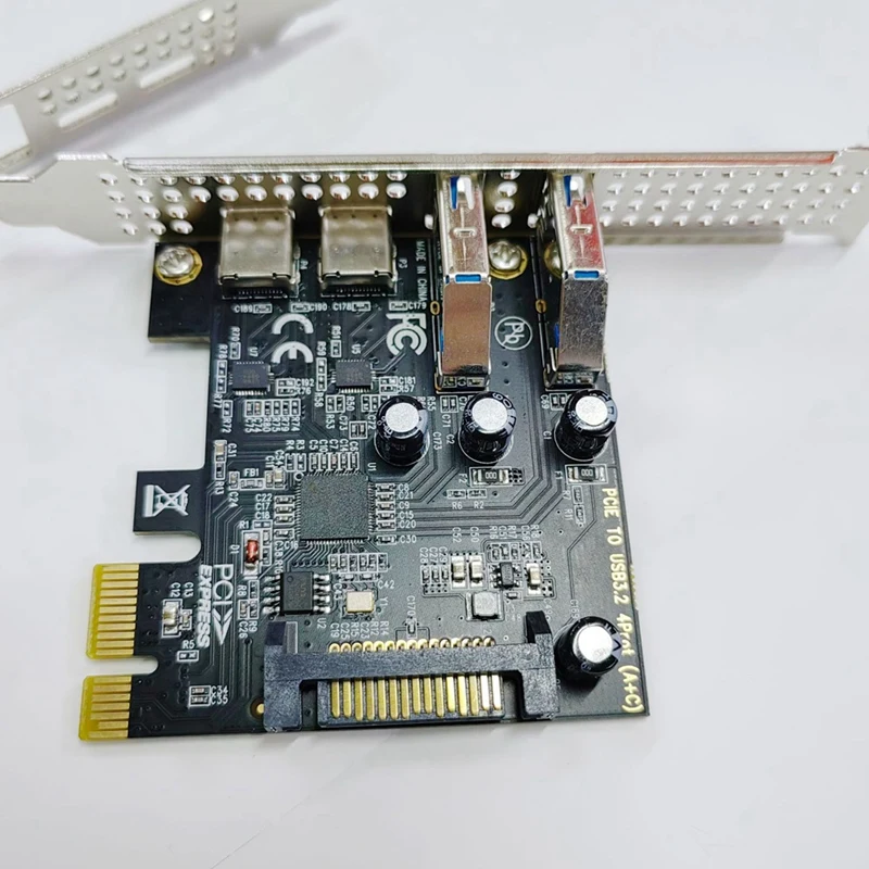 Тип C USB 3.2 Gen1 5 Гбит/с Адаптер карты PCIE Плата PCI Express 2 порта A + Xtype-C/USB3.2 Карта