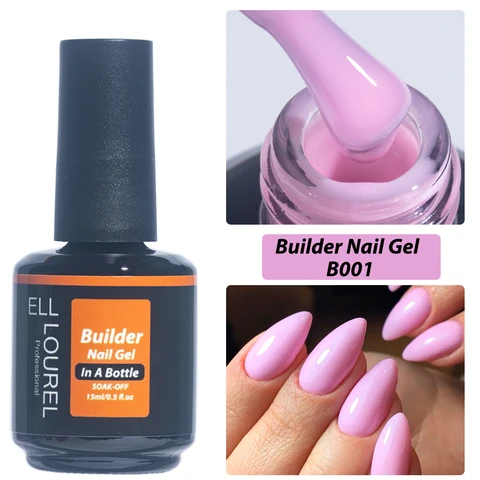 Гель для наращивания ногтей ELL LOUREL, профессиональный стойкий розовый полуперманентный твердый УФ-гель для румян для наращивания ногтей