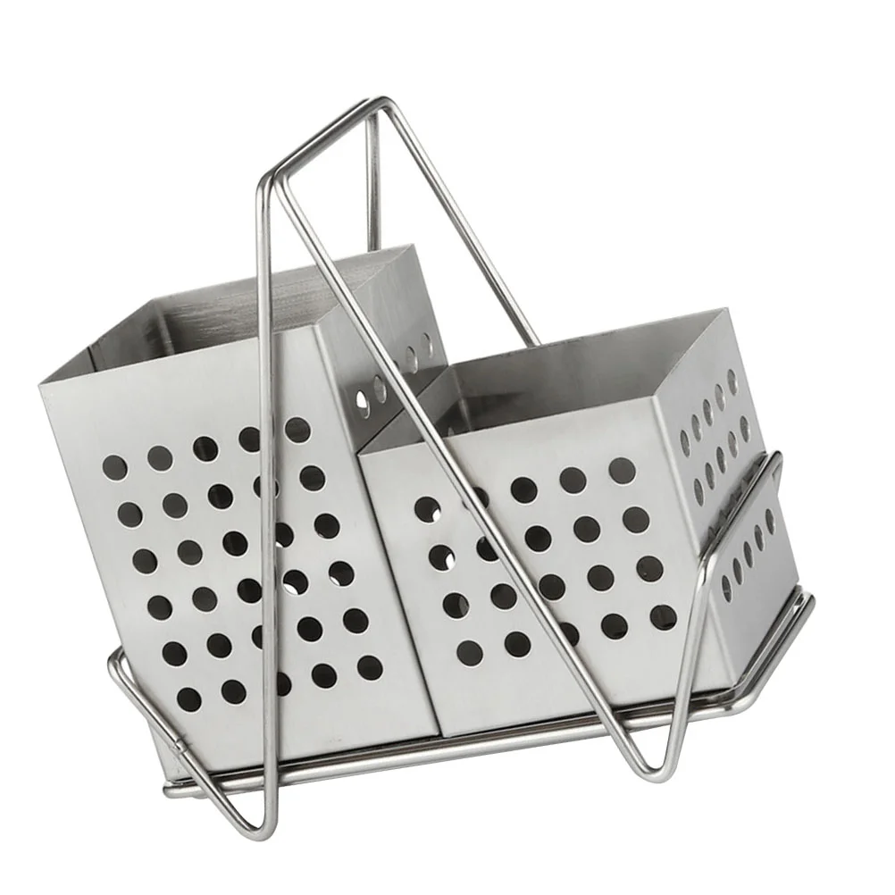 

1 Set Practical Cutlery Holder Stainless Steel Chopstick Containers for Buffet Hotel Home