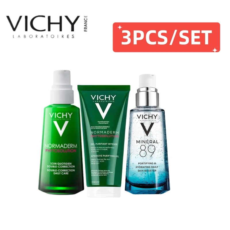 

3PCS/Set Vichy Normaderm Phytosolution Facial Cleanser/Cream Mineral 89 Serum Hydrating and Moisturizing Repair Skin Barrier