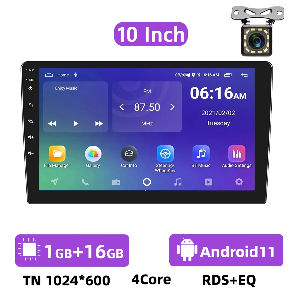 

Автомагнитола Podofo, мультимедийный видеоплеер на Android, с 7 "экраном 9" 10 ", GPS, для Volkswagen, Nissan, Kia, Toyota, типоразмер 2DIN