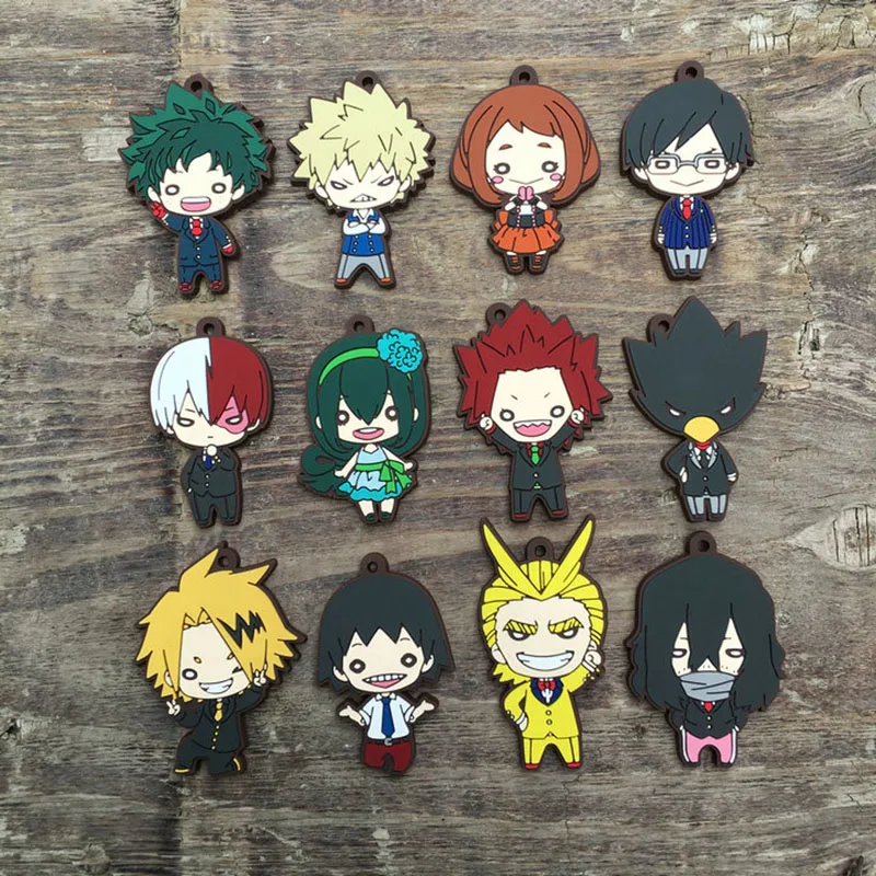 

My Hero Academia Action Figure Midoriya Izuku All Might Tokoyami Fumikage Kaminari Denki Sero Hanta Q Version Rubber Pendants