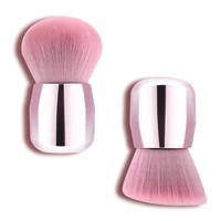 1 pc luxury shinny make up brush silver soft mushroom powder brush pink angled flat air kabuki blusher makeup brush