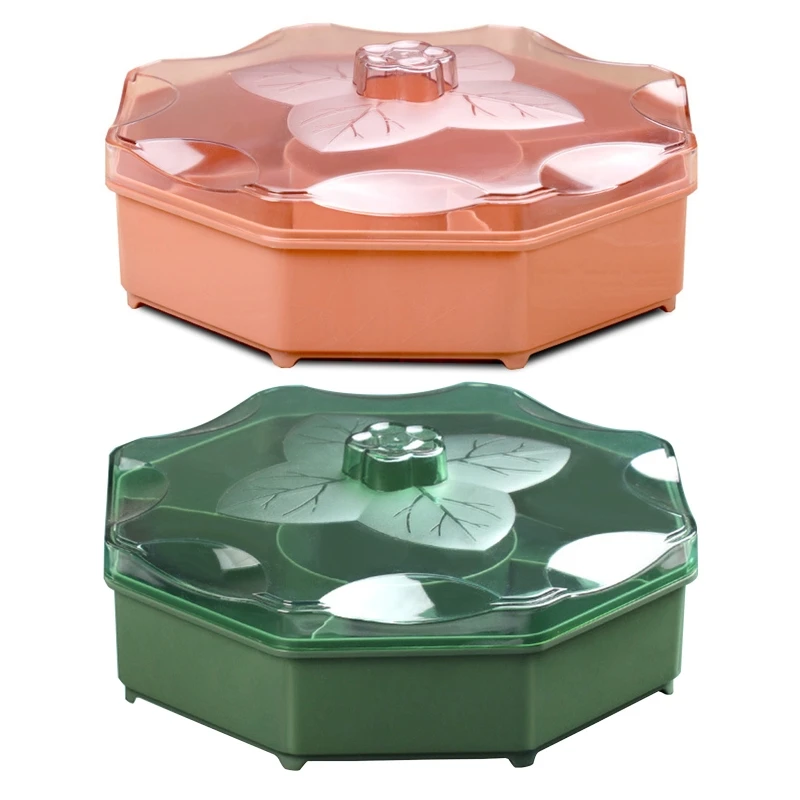

6 Compartments Food Storage Tray Dried Fruit Snack Plate Appetizer Serving Platter for Candy Pastry Nuts Dish