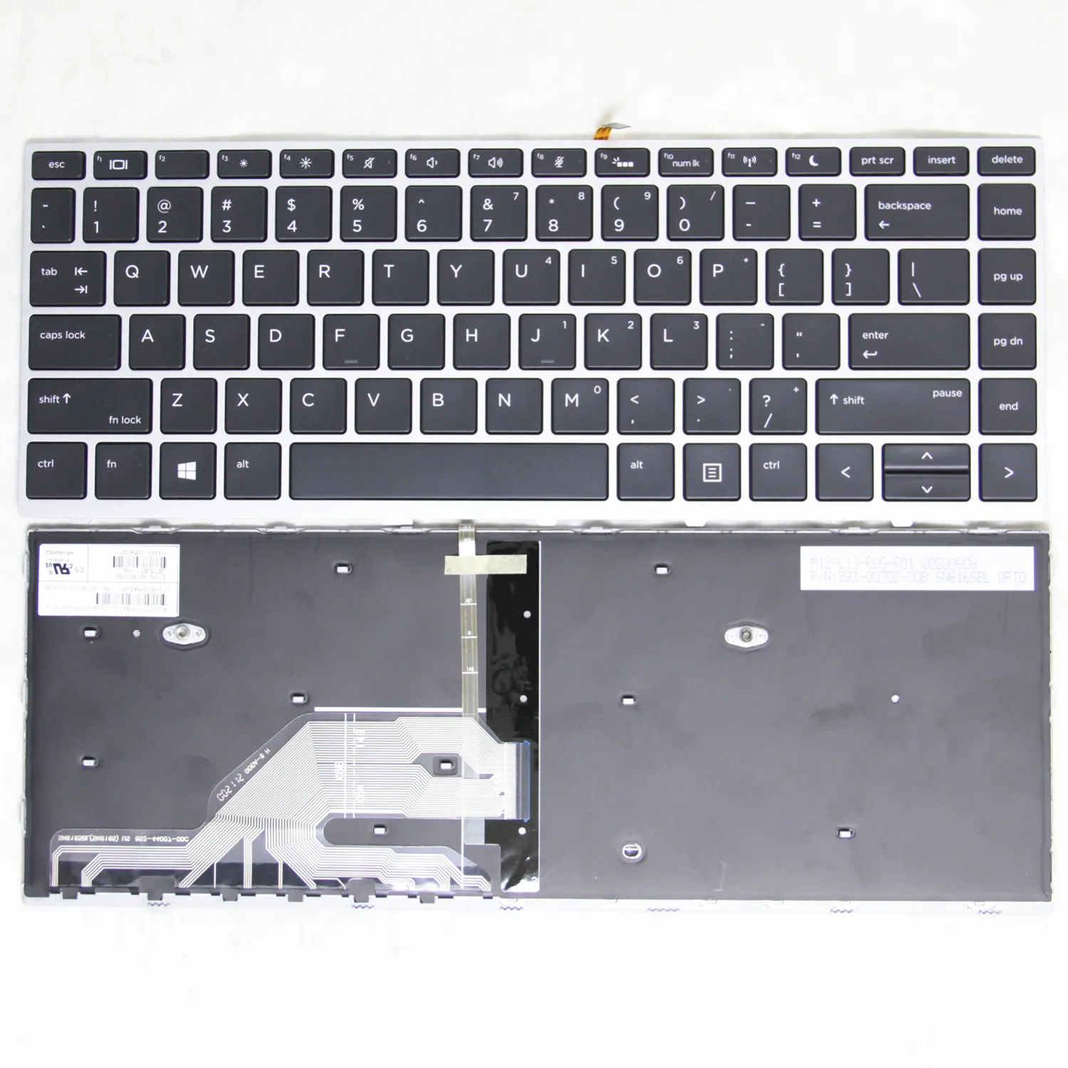 

New for HP Probook 430 G5 440 G5 laptop US keyboard with backlit silver frame