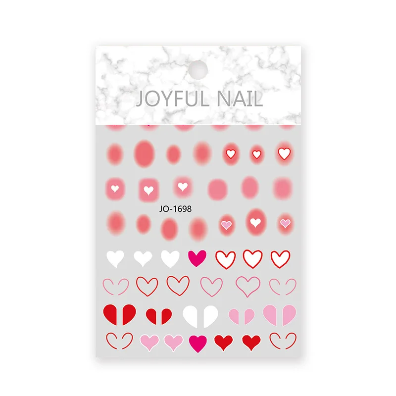 Nail Art Blush Stickers Love Heart Gradual Dyeing Colorful Adhesive Nail Decals Spring Summer Ins Nail Decorations Korea Nails images - 6