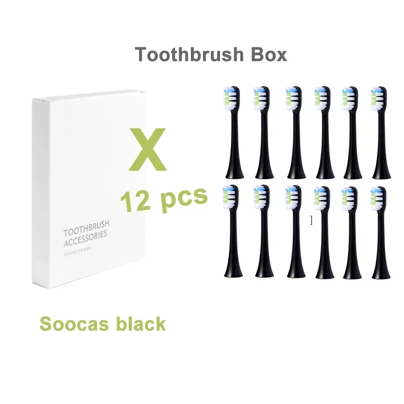 

12pcs Fit for Soocas X1/X3/X5 or xiaomi Mijia T300/500 Replacement Toothbrush Heads Sonic Electric Tooth Brush Heads