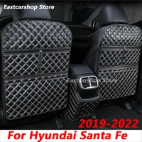 for hyundai santa fe 2019 2020 2021 2022 car all inclusive leather rear seat protector anti kick protective mat accessories