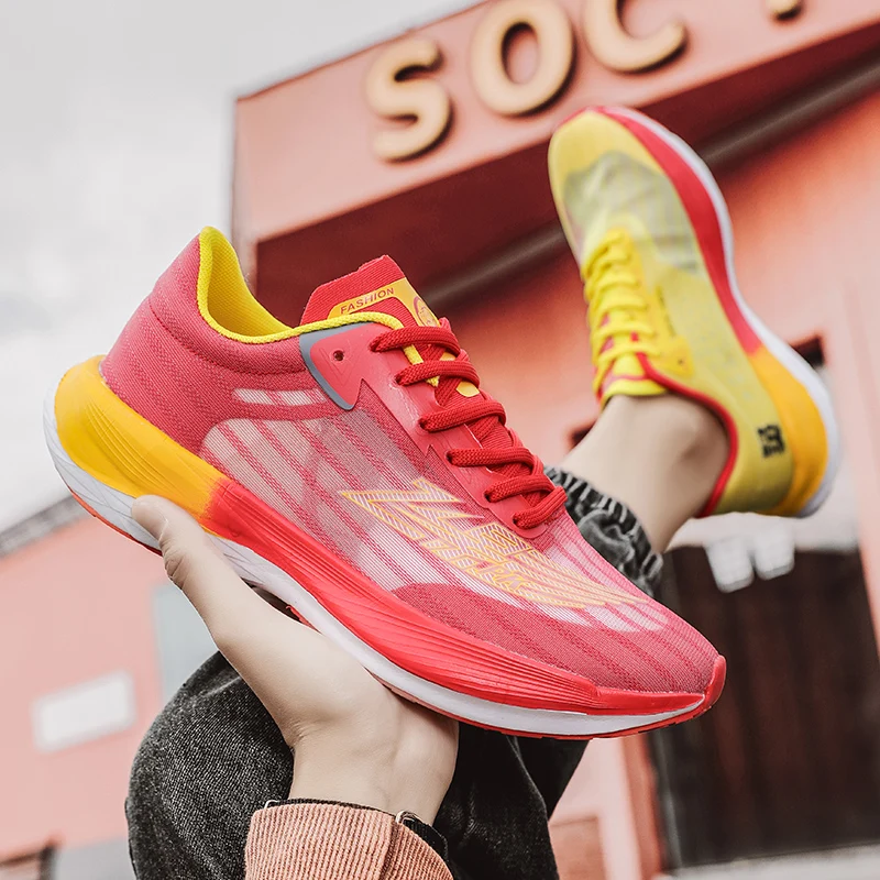 Professional Marathon Carbon Board Running Shoes for Men and Women Shock Absorbing Racing Running Shoes 38-45