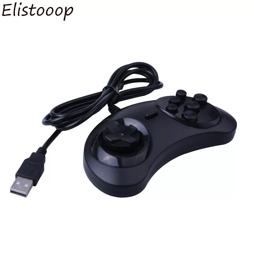

USB Classic 6 Buttons Gamepad Wired USB Game Controller Joystick for SEGA Genesis/MD PC/MAC Mega Drive USB Gamepad