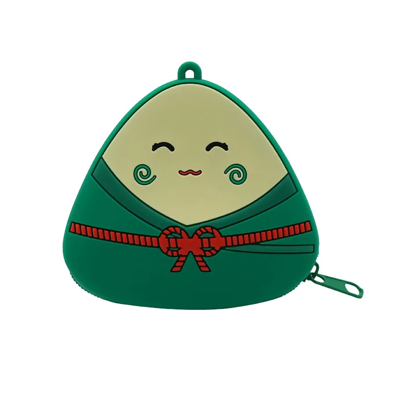 Cartoon silicone wallet key chain children's coin bag Dragon Boat Festival Zongzi glue drop mini bag pendant