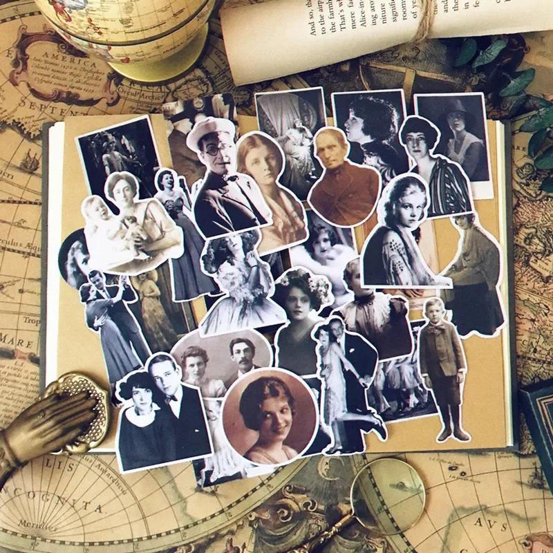 

30Pcs Tim Holtz Hollywood Style Photography Vintage Stickers Junk Journal Ephemera Album Aesthetic Sticker Scrapbooking Material