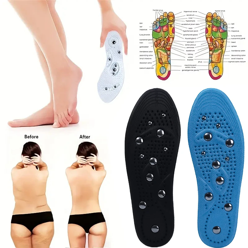

Magnetic Therapy Massage Insoles Shoes Foot Acupressure Enhanced Magnetic Insole Point Therapy Feet Body Detox Insert Shoes Pads