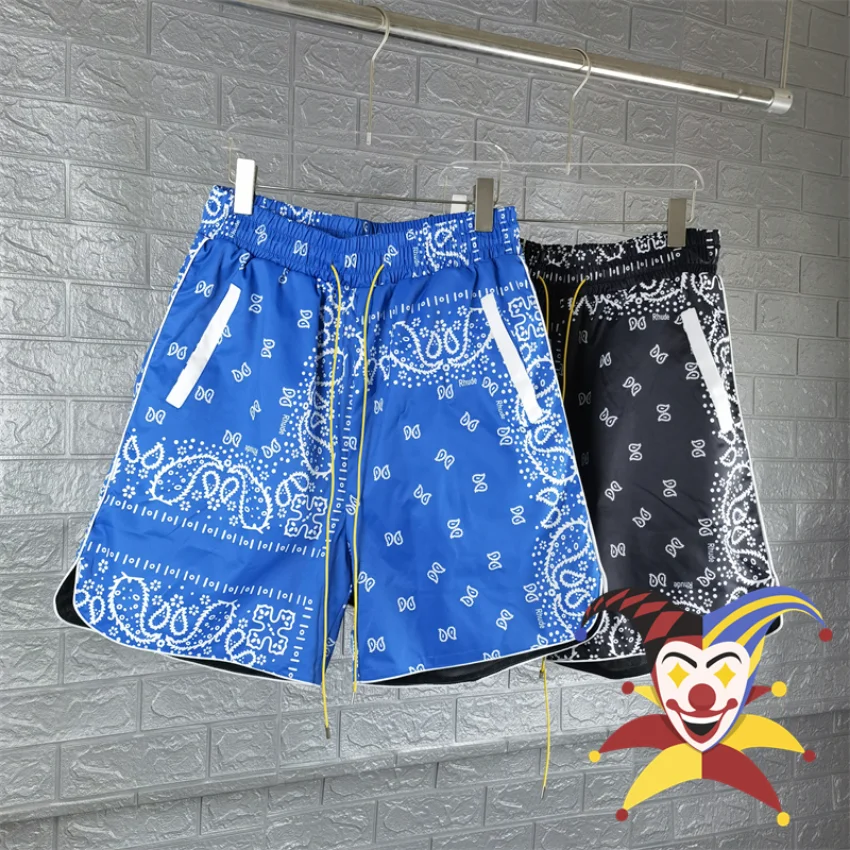 

Rhude Cashew Printing Shorts Men Women High Quality Drawstring Vintage Shorts
