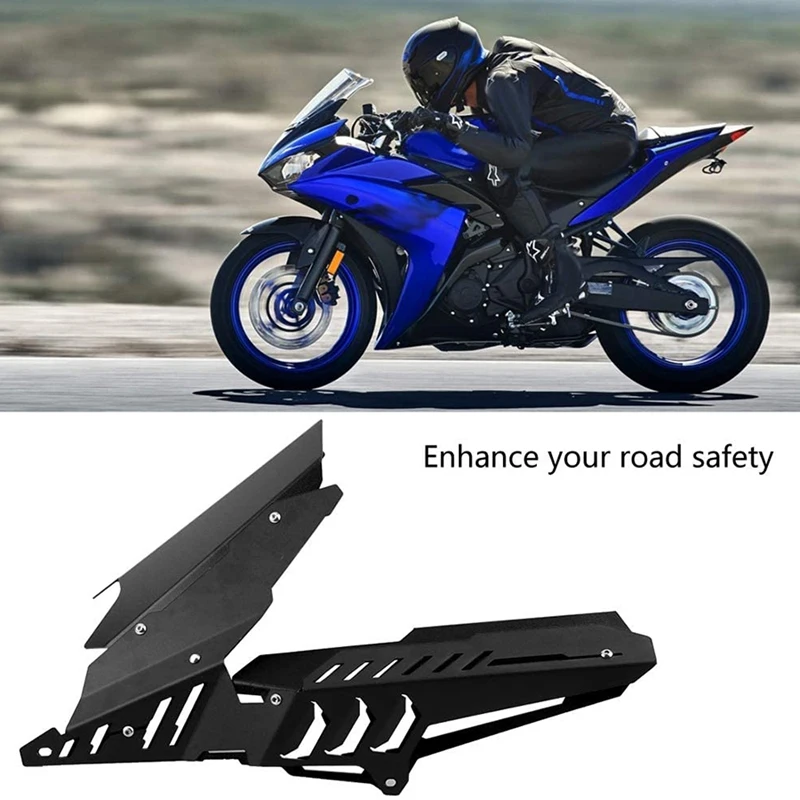 

Rear Mudguard, CNC Motorcycle Rear Fender Mudguard & Chain Guard Cover Kit For Yamaha YZF R3 R25 13-17(Black)