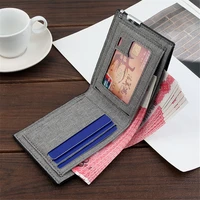 mens short wallet casual multifunctional canvas lightweight travel portable for male credit card holder coin purse wholesale