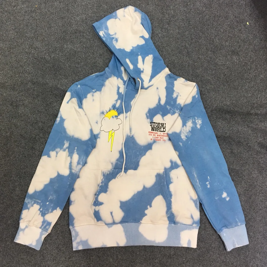 

Top Quality Travis Scott ASTROWORLD Birthday Party Lightning Print Men Tie-dye Hoodies Hiphop Oversize Hoodie Hoody Pullover