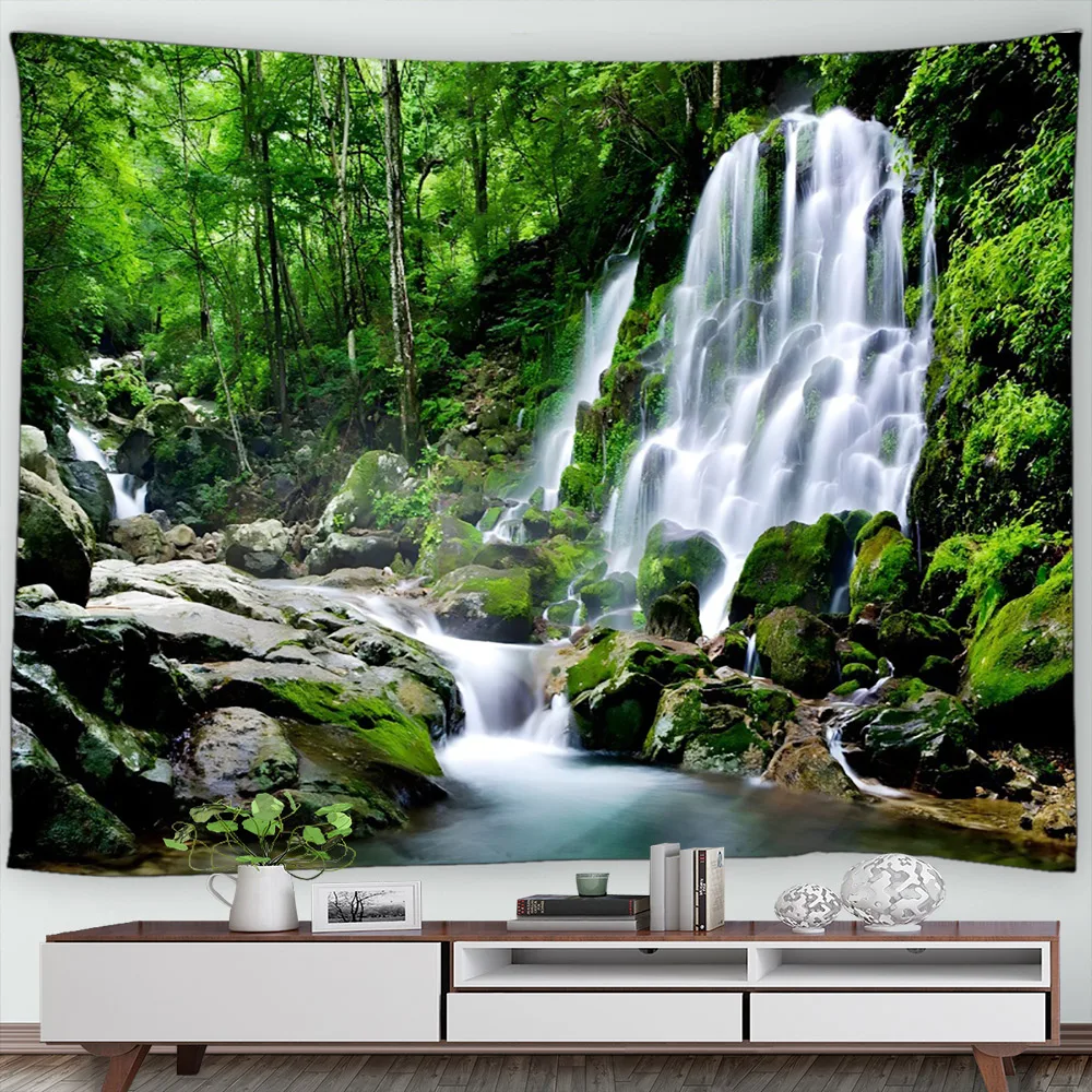 Настенный декоративный гобелен для фотосъемки природное искусство водопады