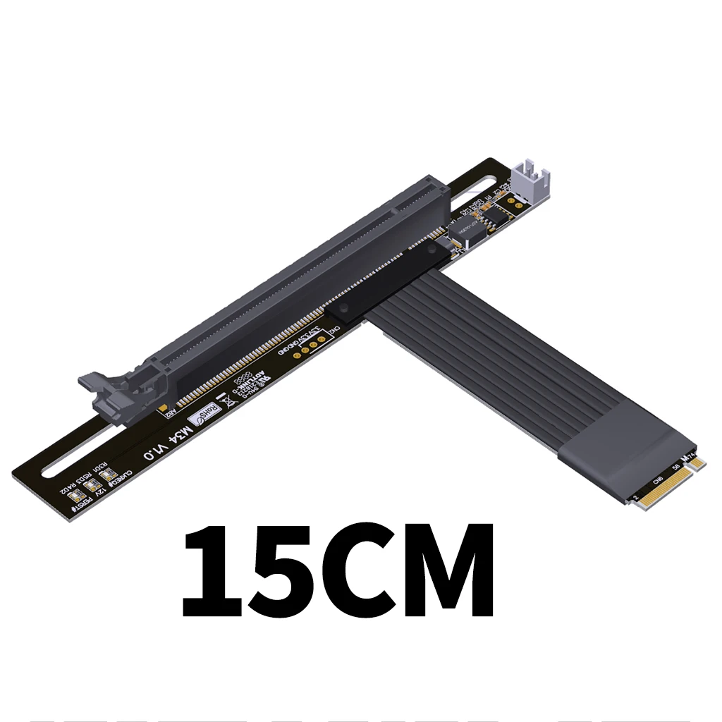 Кабель-удлинитель для адаптера M.2 NGFF NVMe Key M к PCI-E 4 0x16 PCIe4.0 x4 gen4 64G/bps Угловой 90 °