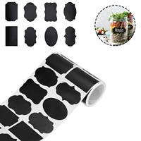 cute black spice stickers kitchen jars for spices bottle container label food waterproof clear with marker erasable stickers