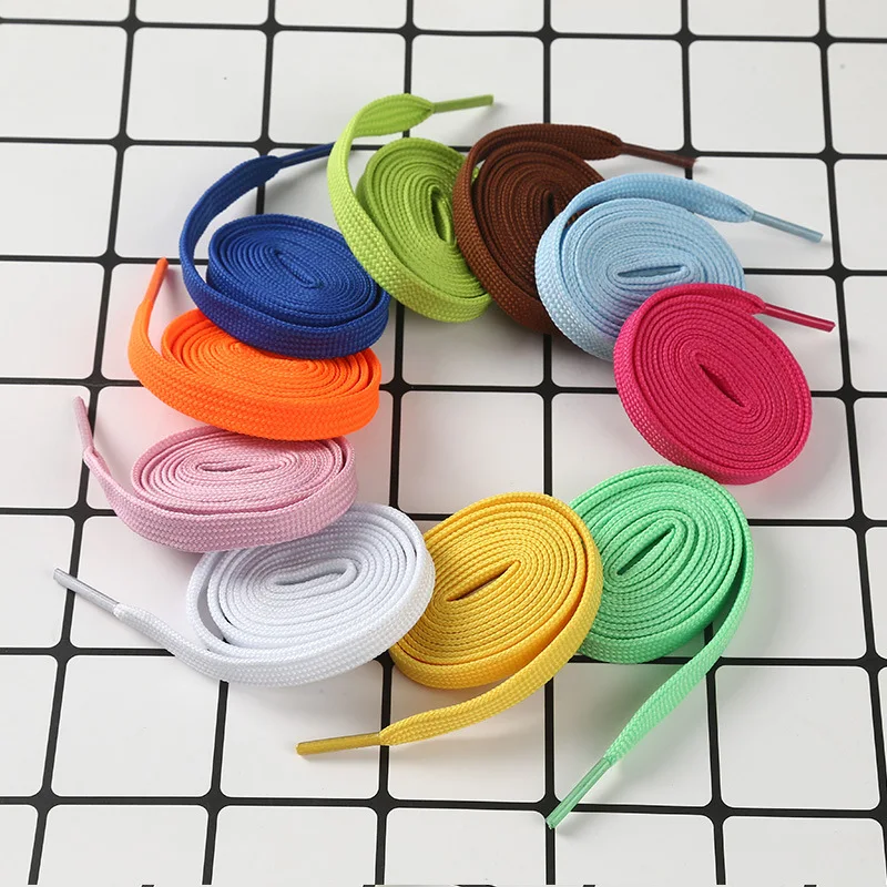 

1cm Double Layer Thickened Flat Hollow Color Polyester Shoelace Suitable for Aj Sneakers Canvas Shoes Sports Shoelaces