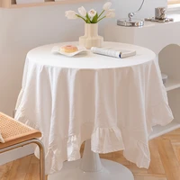 round lace table towel table cover white wavy side table cloth wedding decoration rectangular tablecloths chair cushion